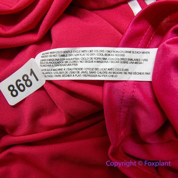 Eloquii coral red dress with faux wrap back and tie neck, size 16 - Picture 13 of 13